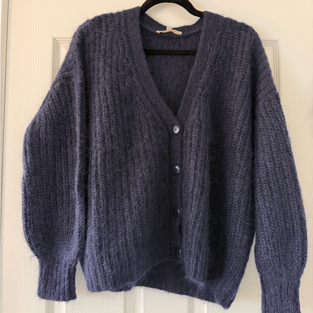 Sezane Deep Blue Cardigan